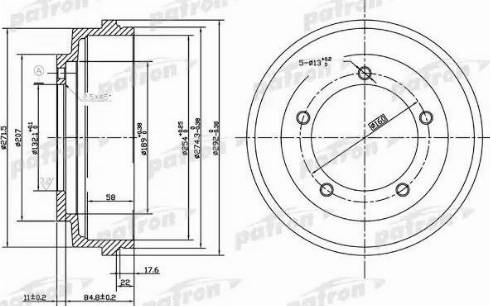 Patron PDR1067 - Спирачен барабан vvparts.bg