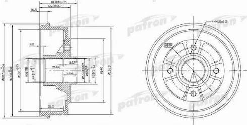 Patron PDR1146 - Спирачен барабан vvparts.bg