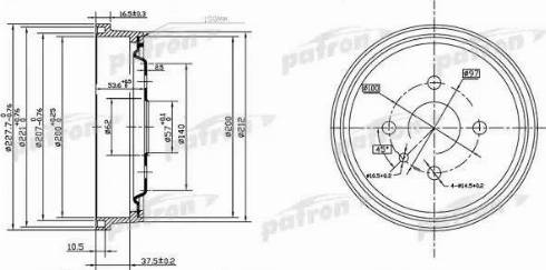 Patron PDR1118 - Спирачен барабан vvparts.bg