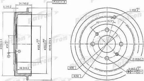 Patron PDR1225 - Спирачен барабан vvparts.bg