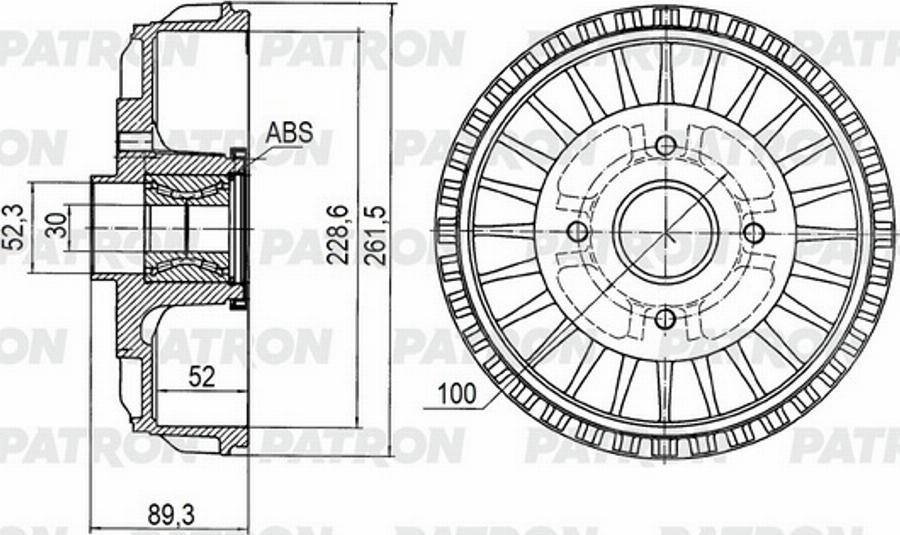 Patron PDR1737 - Спирачен барабан vvparts.bg