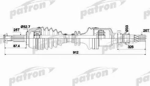 Patron PDS0436 - Полуоска vvparts.bg