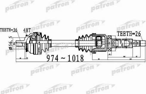 Patron PDS0536 - Полуоска vvparts.bg