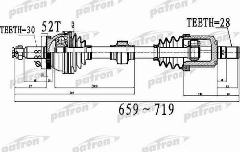 Patron PDS0523 - Полуоска vvparts.bg