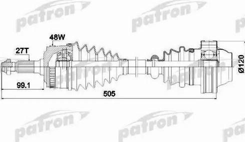 Patron PDS0185 - Полуоска vvparts.bg