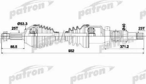 Patron PDS0346 - Полуоска vvparts.bg