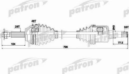 Patron PDS0302 - Полуоска vvparts.bg