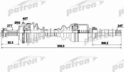 Patron PDS0336 - Полуоска vvparts.bg