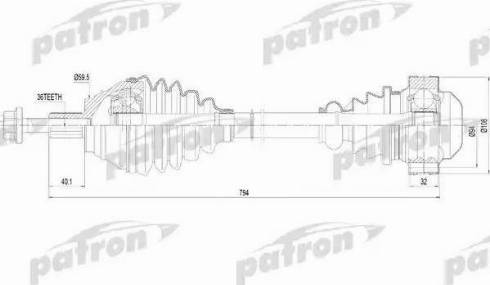 Patron PDS0255 - Полуоска vvparts.bg