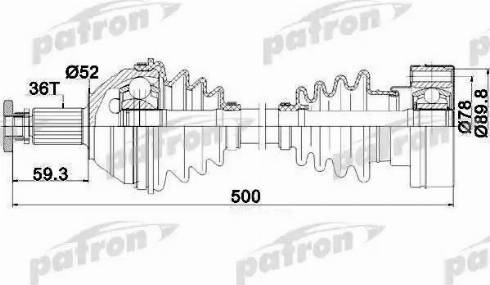 Patron PDS0206 - Полуоска vvparts.bg