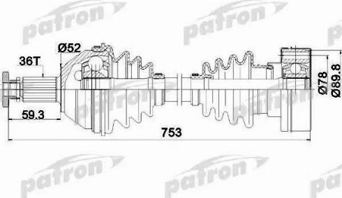 Patron PDS0207 - Полуоска vvparts.bg