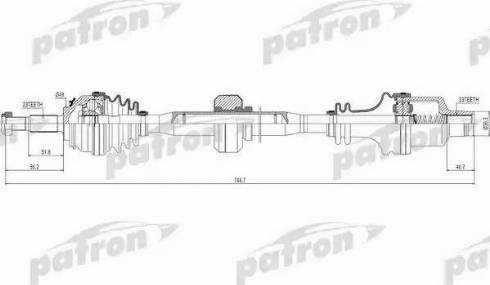 Patron PDS0220 - Полуоска vvparts.bg