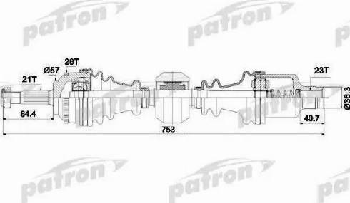 Patron PDS1398 - Полуоска vvparts.bg