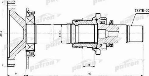 Patron PDSV028 - Шлиц втулка, диференциал vvparts.bg