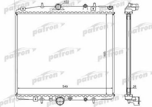 Patron PRS3595 - Радиатор, охлаждане на двигателя vvparts.bg