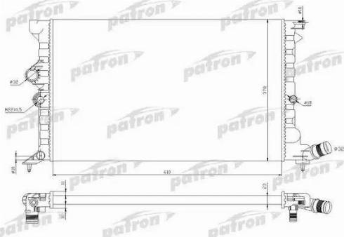 Patron PRS3040 - Радиатор, охлаждане на двигателя vvparts.bg