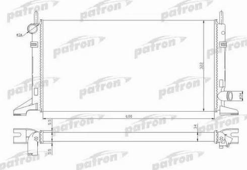 Patron PRS3321 - Радиатор, охлаждане на двигателя vvparts.bg