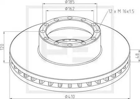 PE Automotive 466.101-00A - Спирачен диск vvparts.bg