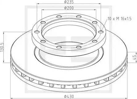 PE Automotive 476.002-00A - Спирачен диск vvparts.bg