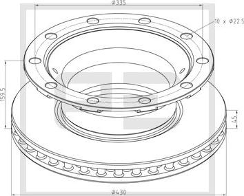 PE Automotive 046.384-00A - Спирачен диск vvparts.bg