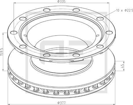 PE Automotive 046.379-00A - Спирачен диск vvparts.bg