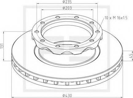 PE Automotive 056.105-00A - Спирачен диск vvparts.bg