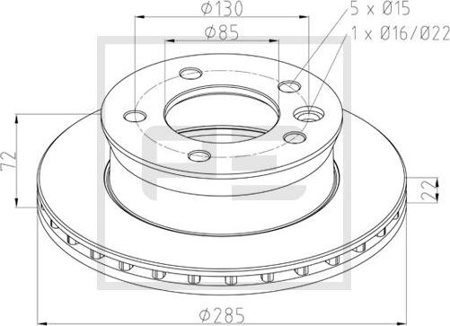 PE Automotive 016.646-00A - Спирачен диск vvparts.bg