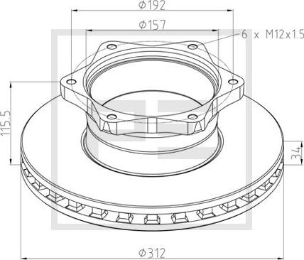 DT Spare Parts 010142104077 - Спирачен диск vvparts.bg