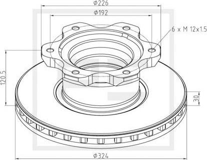 PE Automotive 016.661-00A - Спирачен диск vvparts.bg