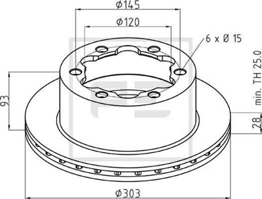 PE Automotive 016.679-00A - Спирачен диск vvparts.bg