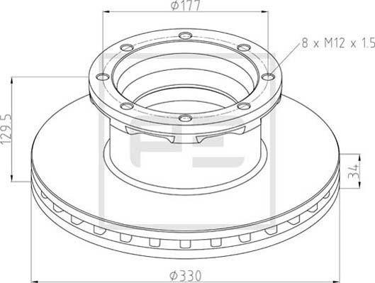 PE Automotive 016.670-00A - Спирачен диск vvparts.bg