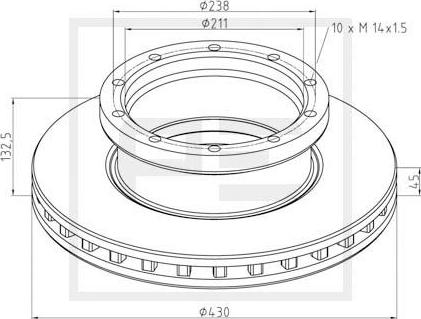 PE Automotive 016.677-00A - Спирачен диск vvparts.bg