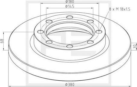 PE Automotive 016.281-00A - Спирачен диск vvparts.bg