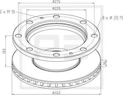 PE Automotive 026.655-10A - Спирачен диск vvparts.bg