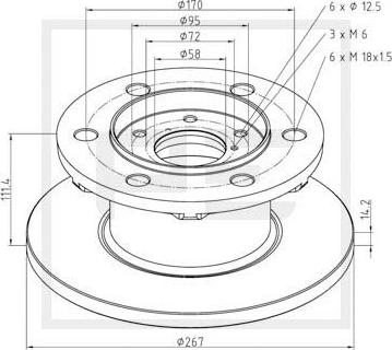 PE Automotive 026.656-10A - Спирачен диск vvparts.bg