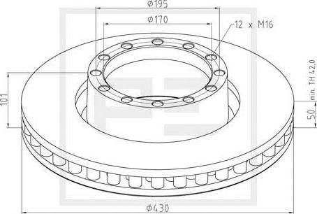 PE Automotive 026.658-10A - Спирачен диск vvparts.bg