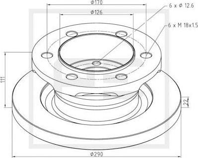 PE Automotive 026.661-10A - Спирачен диск vvparts.bg