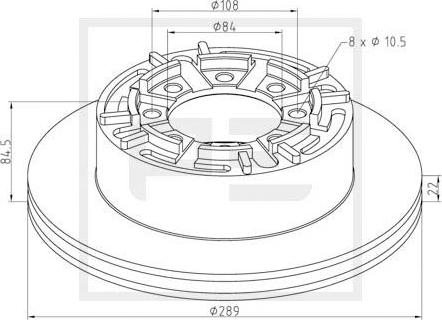 PE Automotive 026.662-10A - Спирачен диск vvparts.bg