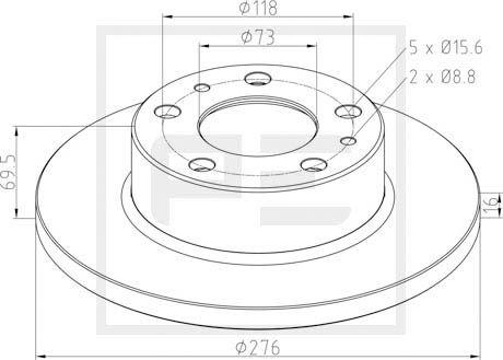 PE Automotive 026.670-10A - Спирачен диск vvparts.bg