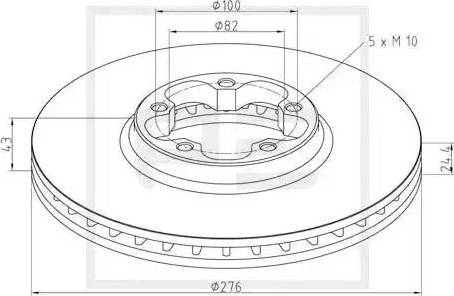 PE Automotive 116.008-00A - Спирачен диск vvparts.bg