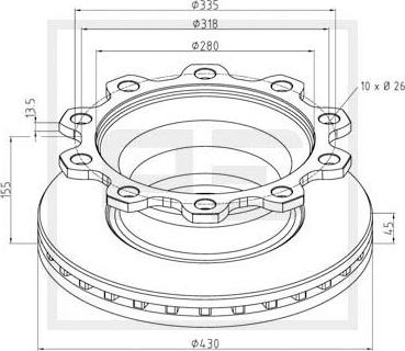 PE Automotive 186.101-00A - Спирачен диск vvparts.bg