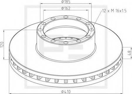 PE Automotive 316.000-00A - Спирачен диск vvparts.bg