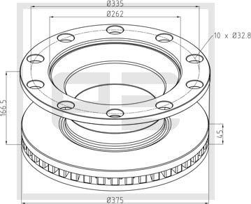 PE Automotive 256.055-00A - Спирачен диск vvparts.bg