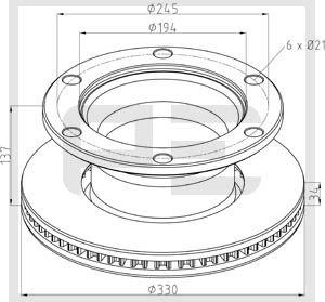 PE Automotive 256.056-00A - Спирачен диск vvparts.bg