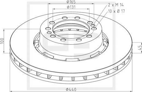 PE Automotive 256.007-00A - Спирачен диск vvparts.bg