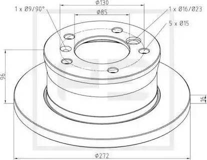 PE Automotive 766.001-00A - Спирачен диск vvparts.bg