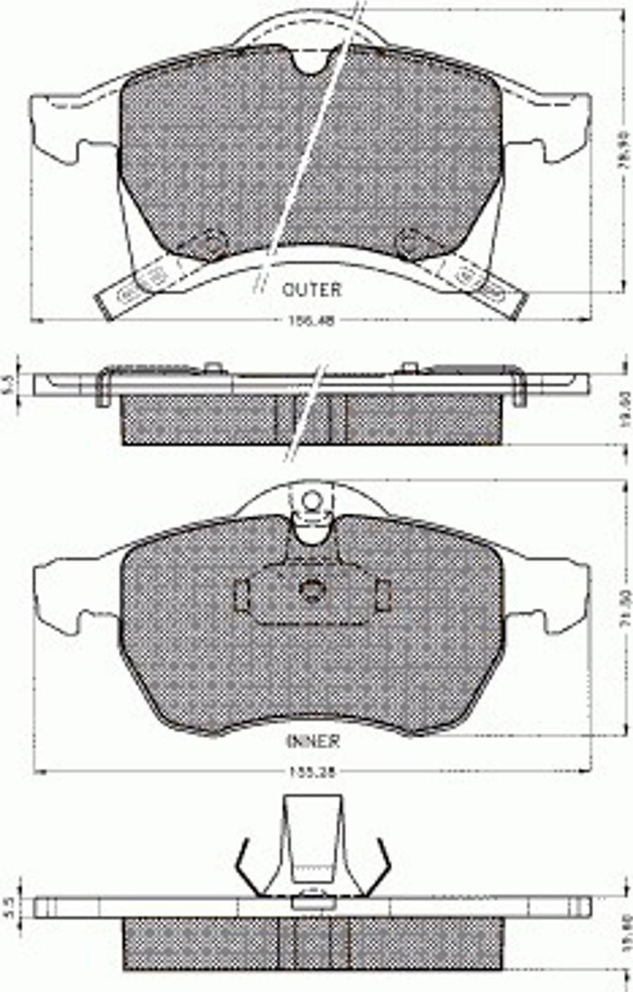 Pex 7.490 - Комплект спирачно феродо, дискови спирачки vvparts.bg