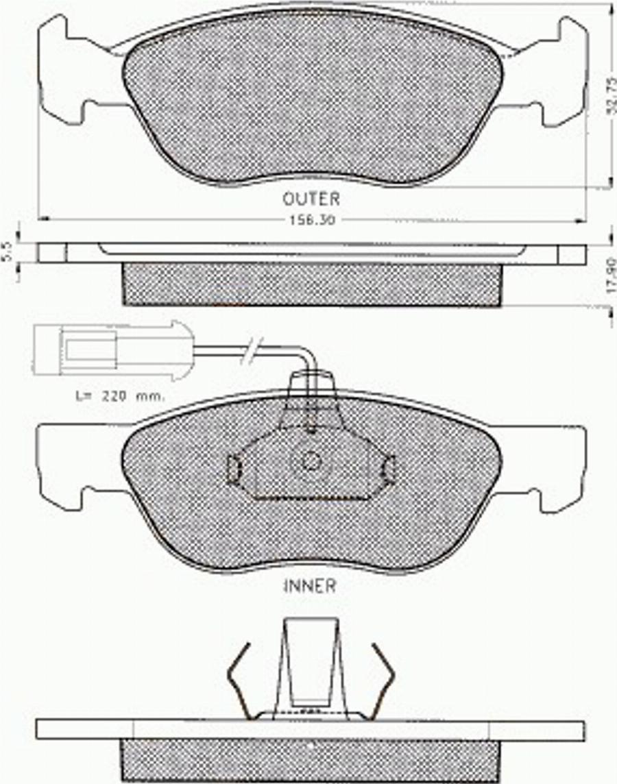 Pex 7.433 - Комплект спирачно феродо, дискови спирачки vvparts.bg