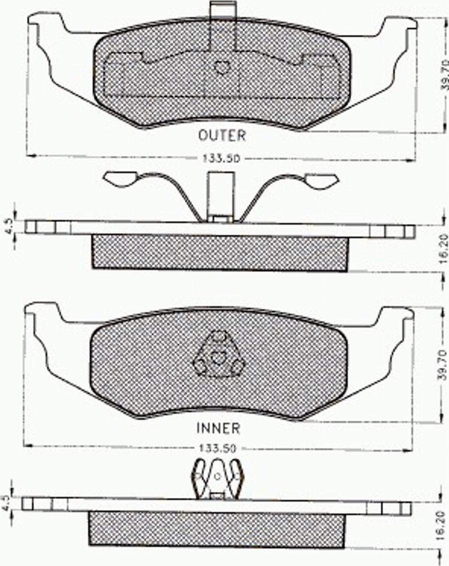 Pex 7423 - Комплект спирачно феродо, дискови спирачки vvparts.bg