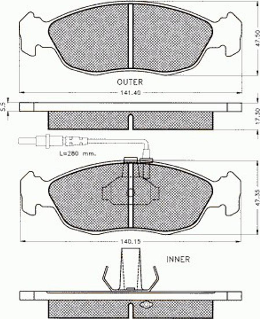 Pex 7209 - Комплект спирачно феродо, дискови спирачки vvparts.bg